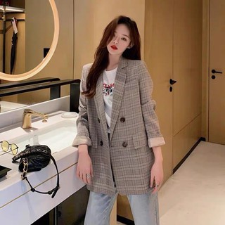 Áo Vest Blazer Nữ Sọc Caro Oversized