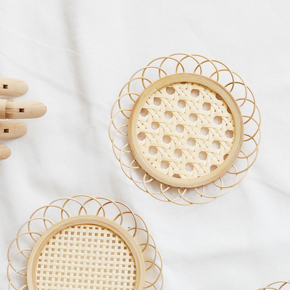 Đế Lót Ly Tròn Đan Mây Tre Phong Cách Nhật Bản