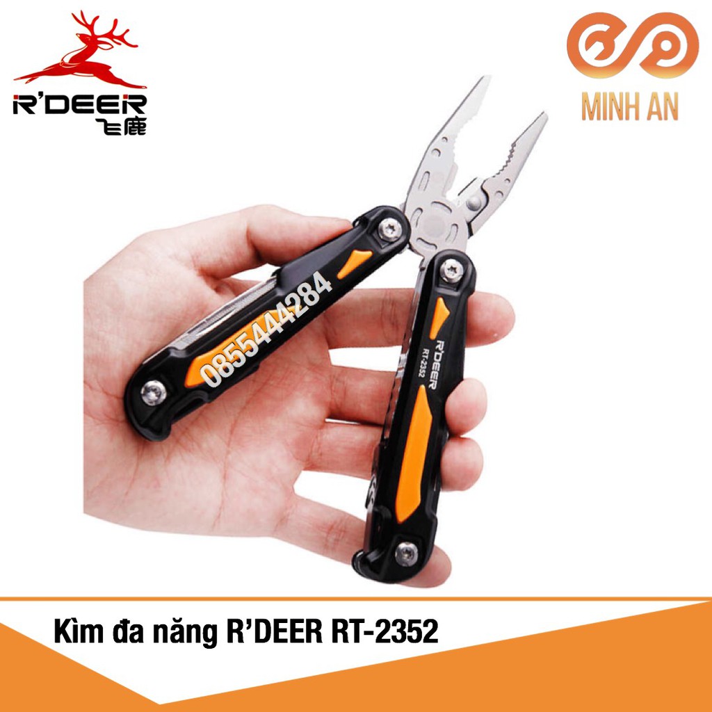 Kìm đa năng cao cấp 13 chức năng R'DEER RT-2352 nhỏ gọn, cứu hộ, thoát hiểm, cấp cứu, sinh tồn, du lịch, cắm trại