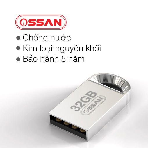 USB OSSAN Siêu Nhỏ 32gb - Chống Nước Thiết kế nguyên khối bảo hành 5 năm