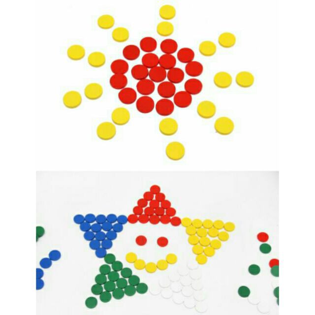 Set 100 miếng dot gỗ tròn tạo hình Montessori - Size 2,5cm loại dày