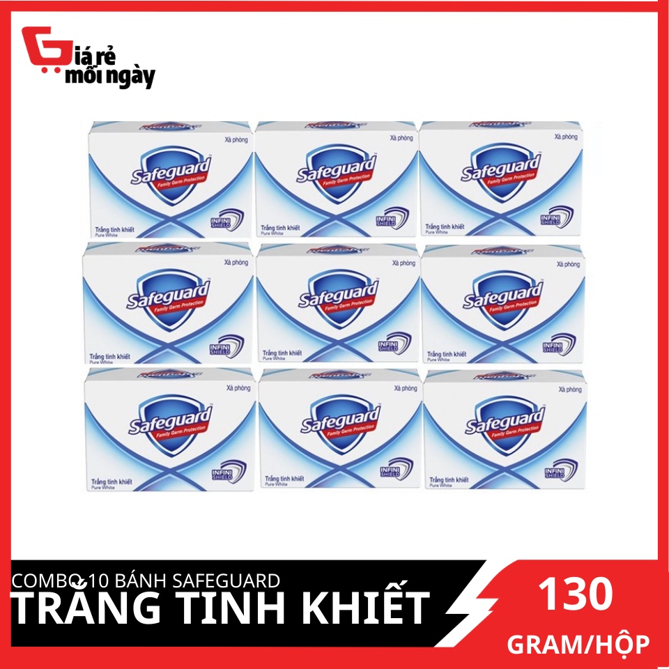 COMBO 10 bánh Safeguard Trắng 130G