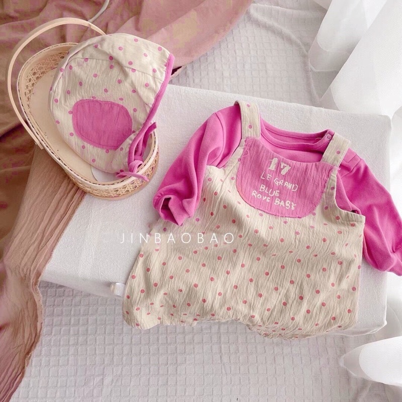 Body hồng 3 chi tiết cho bé gái