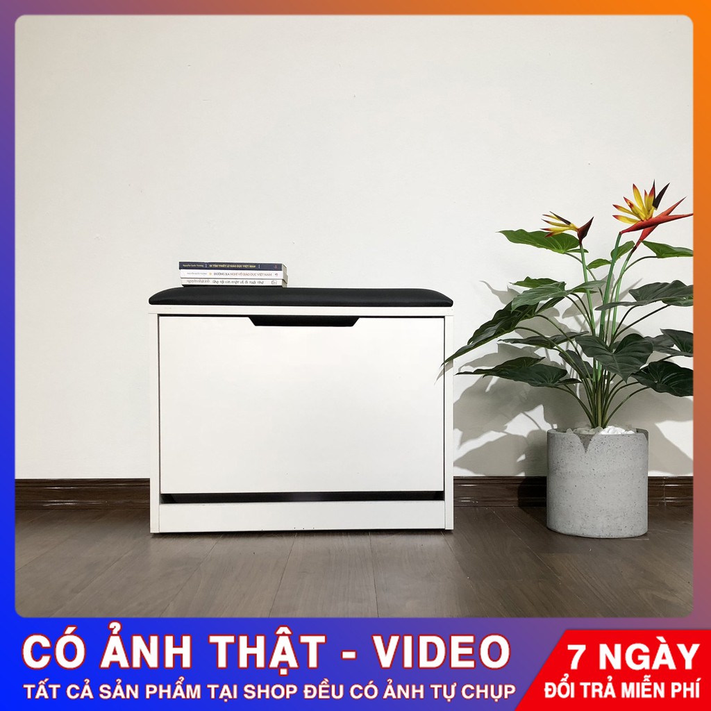 [ Ảnh Thật ] Tủ Giày Thông Minh 3 Tầng Ghế Ngồi Kích Thước 60x45x30cm