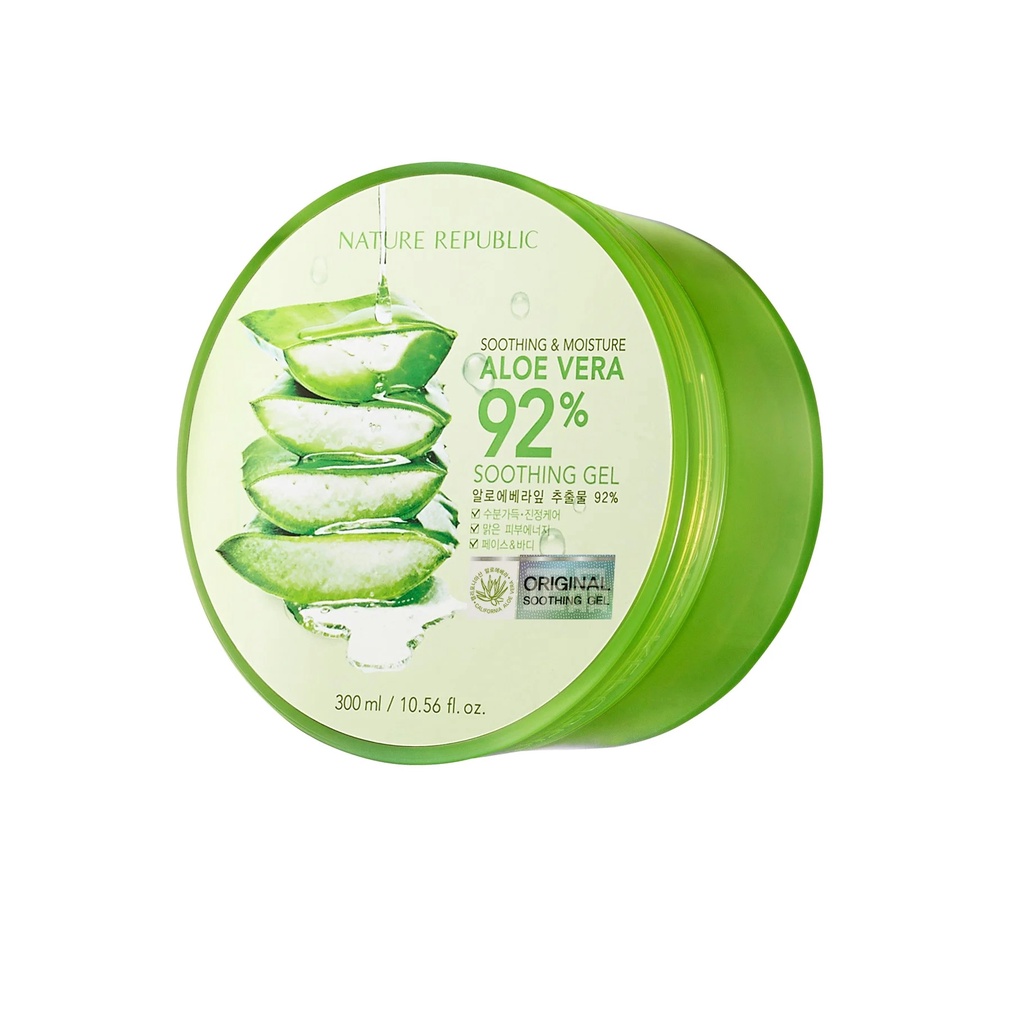 Gel Dưỡng Ẩm Da Nature Republic Soothing Moisture Aloe Vera 92% Soothing 300ml Từ Lô Hội