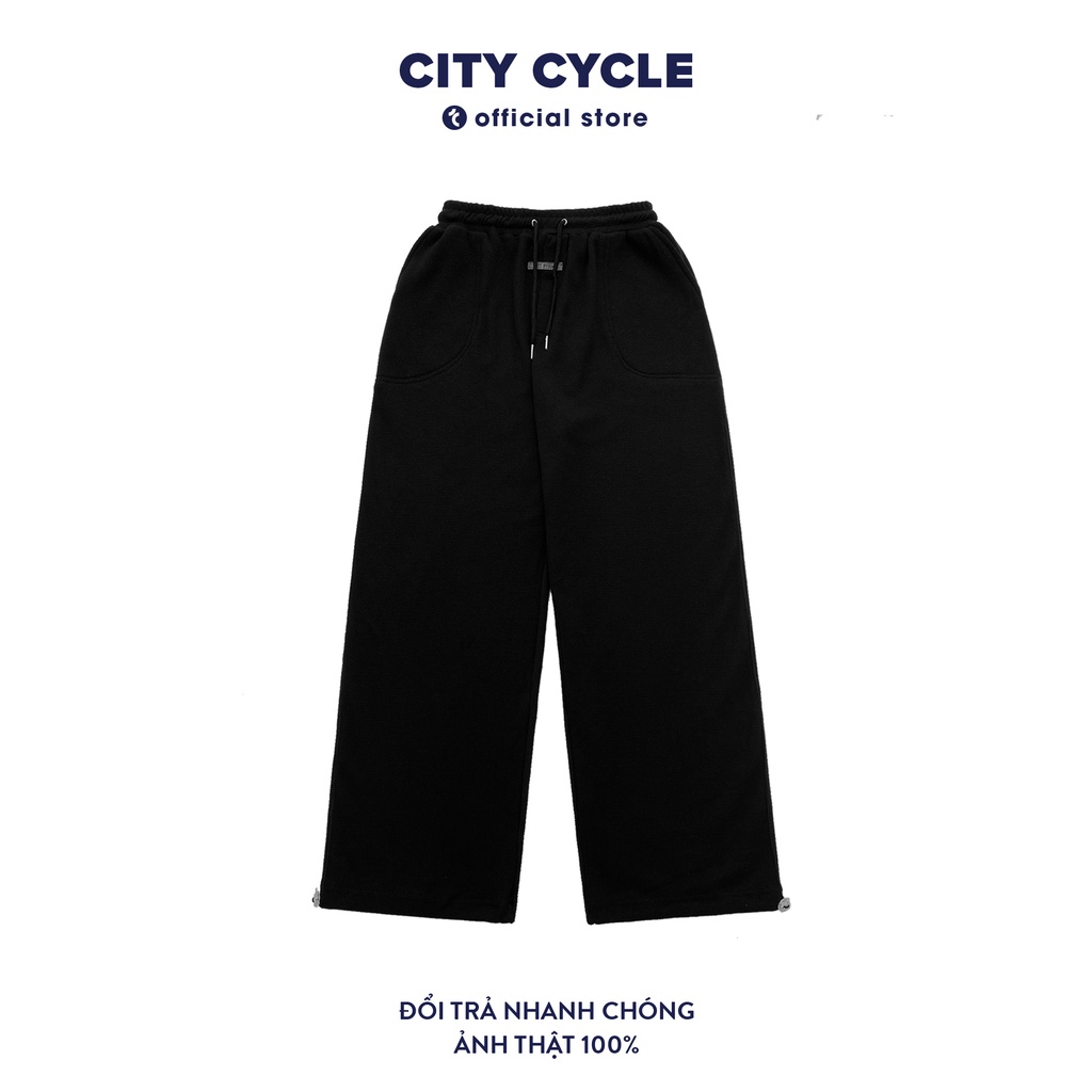 Quần dài essentials ống rộng bộ thêu City Cycle - Quần dài ống suông kèm dây rút unisex Local Brand