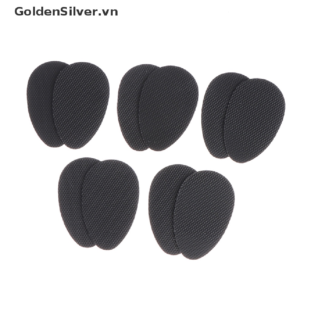 Set 5 Cặp Đệm Lót Giày Cao Gót Chống Trượt Màu Vàng Đồng