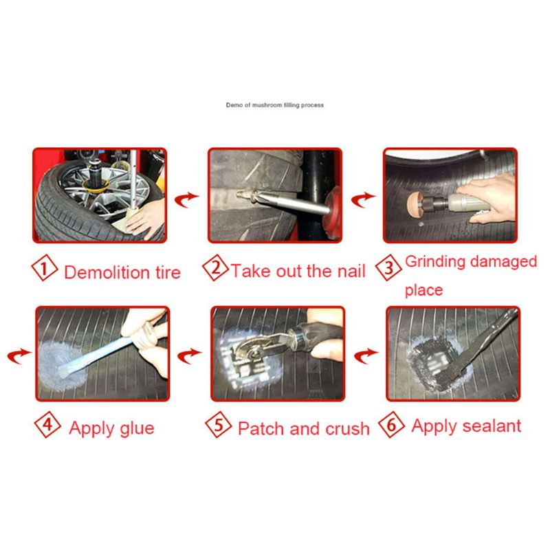 Bộ 200 Miếng Vá Lốp Xe Hơi / Xe Máy Không Ruột Hình Nấm Tiện Dụng
