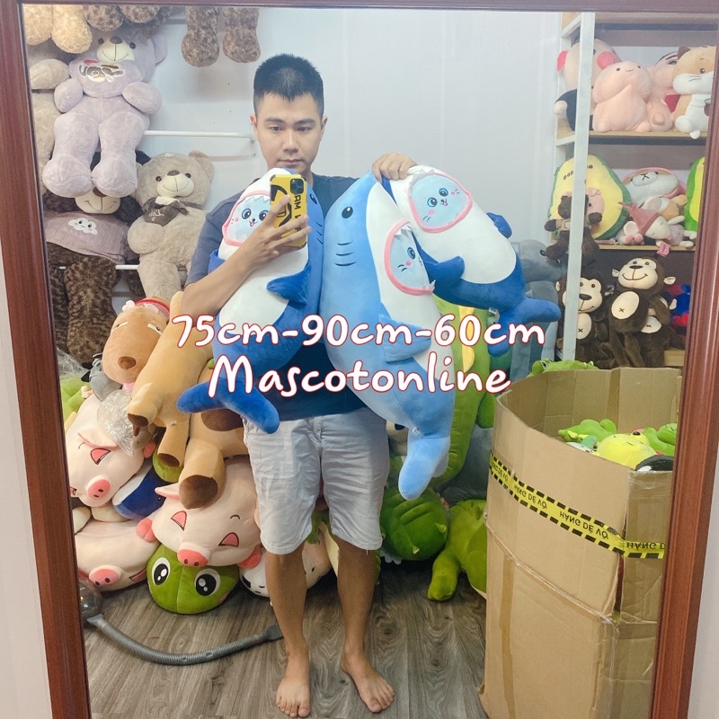 GẤU BÔNG CÁ MẬP MẶT MÈO ĐỦ SIZE 1M1