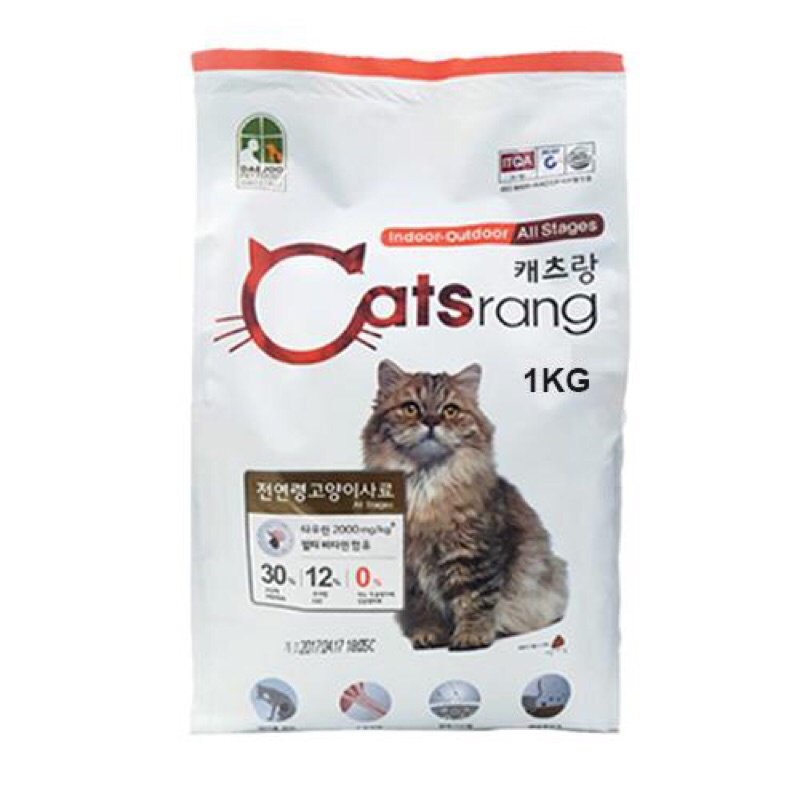 [Mã PET50K giảm Giảm 10% - Tối đa 50K đơn từ 250K] [DATE MỚI NHẤT] Thức Ăn Hạt Cho Mèo CATSRANG Hàn Quốc