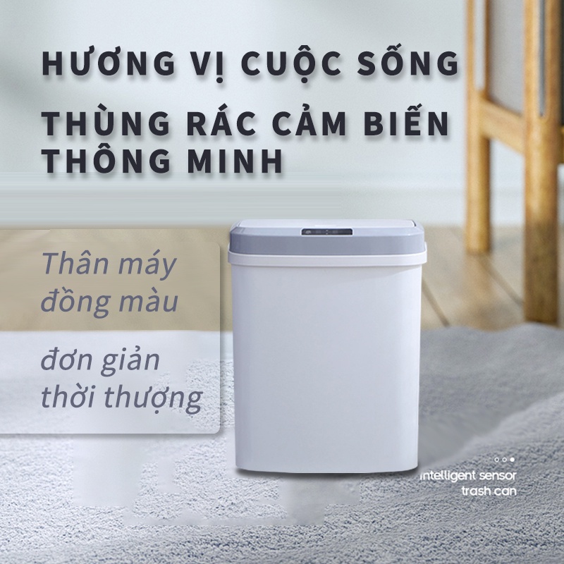 Thùng rác cảm biến thông minh Sọt giấy sang trọng bằng điện hoàn toàn tự động Dùng trong phòng khách nhà bếp-FU508