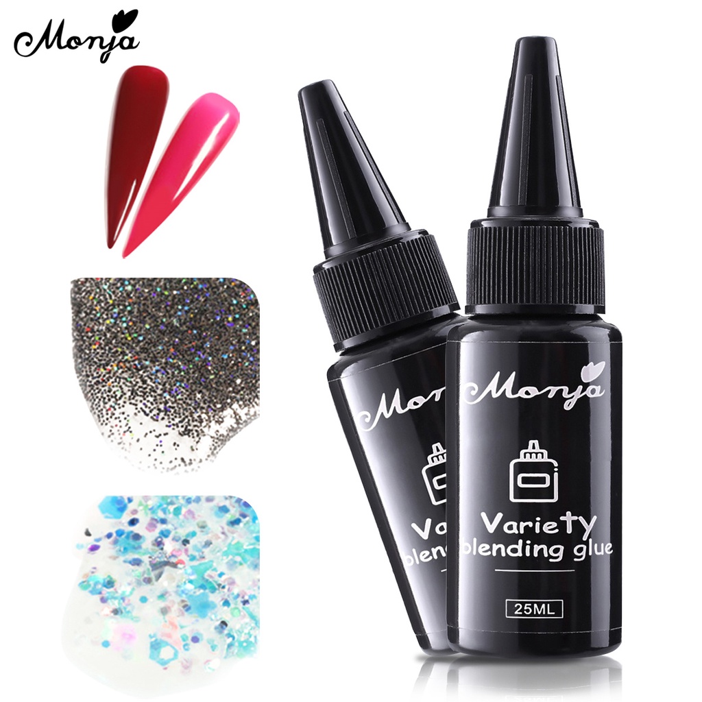 Hộp 6 ngăn đựng phụ kiện trang trí móng tay Monja nghệ thuật kim tuyến lấp lánh cực quang laze cho salon / nhà ở DIY