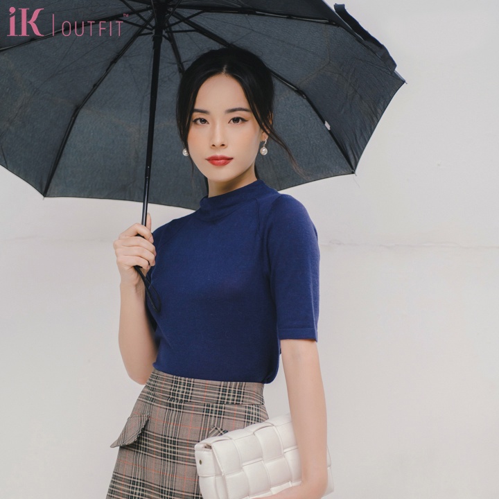Áo Len Cộc Tay iK OUTFIT Cổ Tròn Basic, Dáng Ôm Tôn Dáng Dễ Phối Đồ IWW11WOA0754