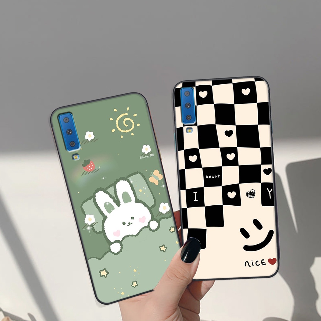 Ốp lưng Samsung Galaxy A7 2018 in hình Gấu nâu - hồng, Gấu Be@rick  cực CUTE, DỄ THƯƠNG