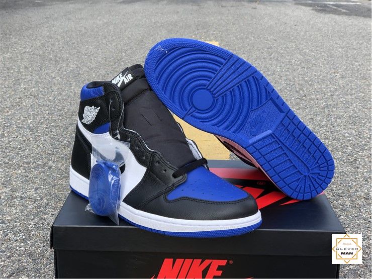 (FREESHIP+FULLBOX) Giày Thể Thao Sneakers AIR Jordan 1 Retro High Royal Toe Xanh Trắng Mũi Đen Cổ Cao