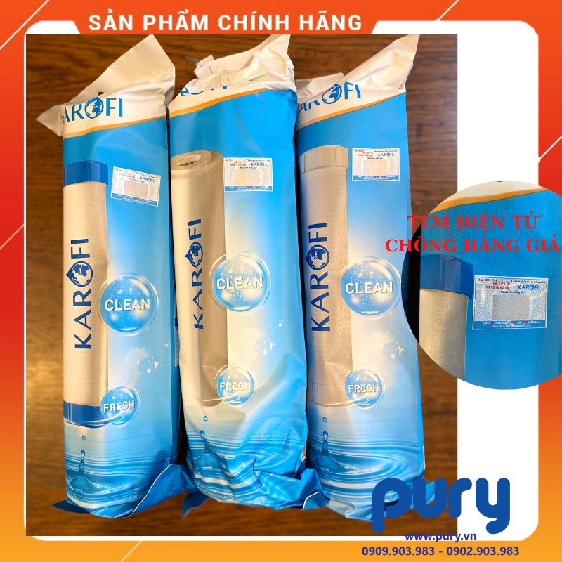 Bộ 3 Lõi Lọc Nước 123 Karofi Chính Hãng (Tem Cào Kiểm Tra Hàng Chính Hãng)