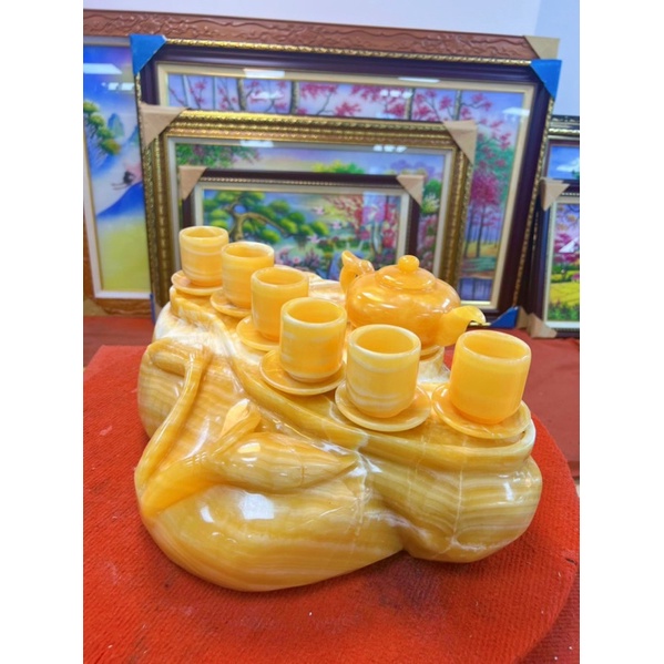 Bộ Ấm Chén Đá Ngọc Hoàng Long Phong Thuỷ Vipp