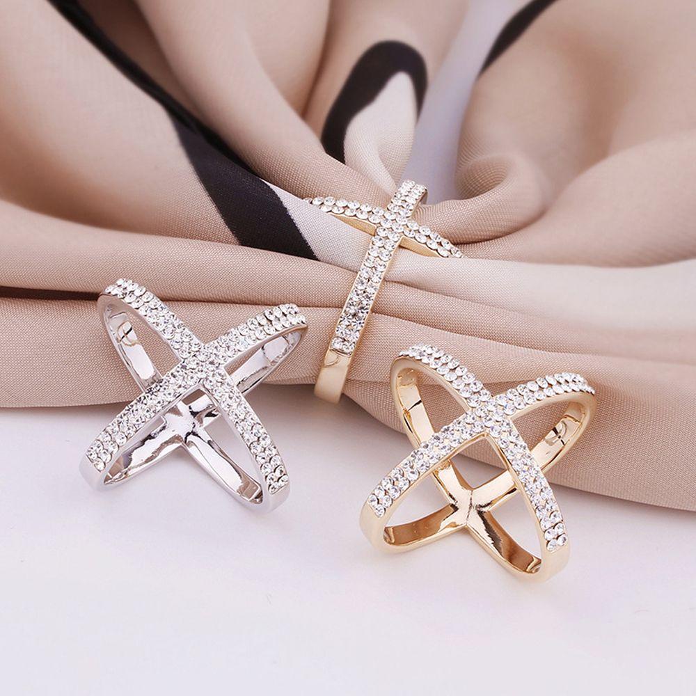 Trâm Cài Khăn Choàng Lụa Hình Học Thời Trang Dành Cho Nữ|Khóa Cài Khăn Choàng Hình Chữ X