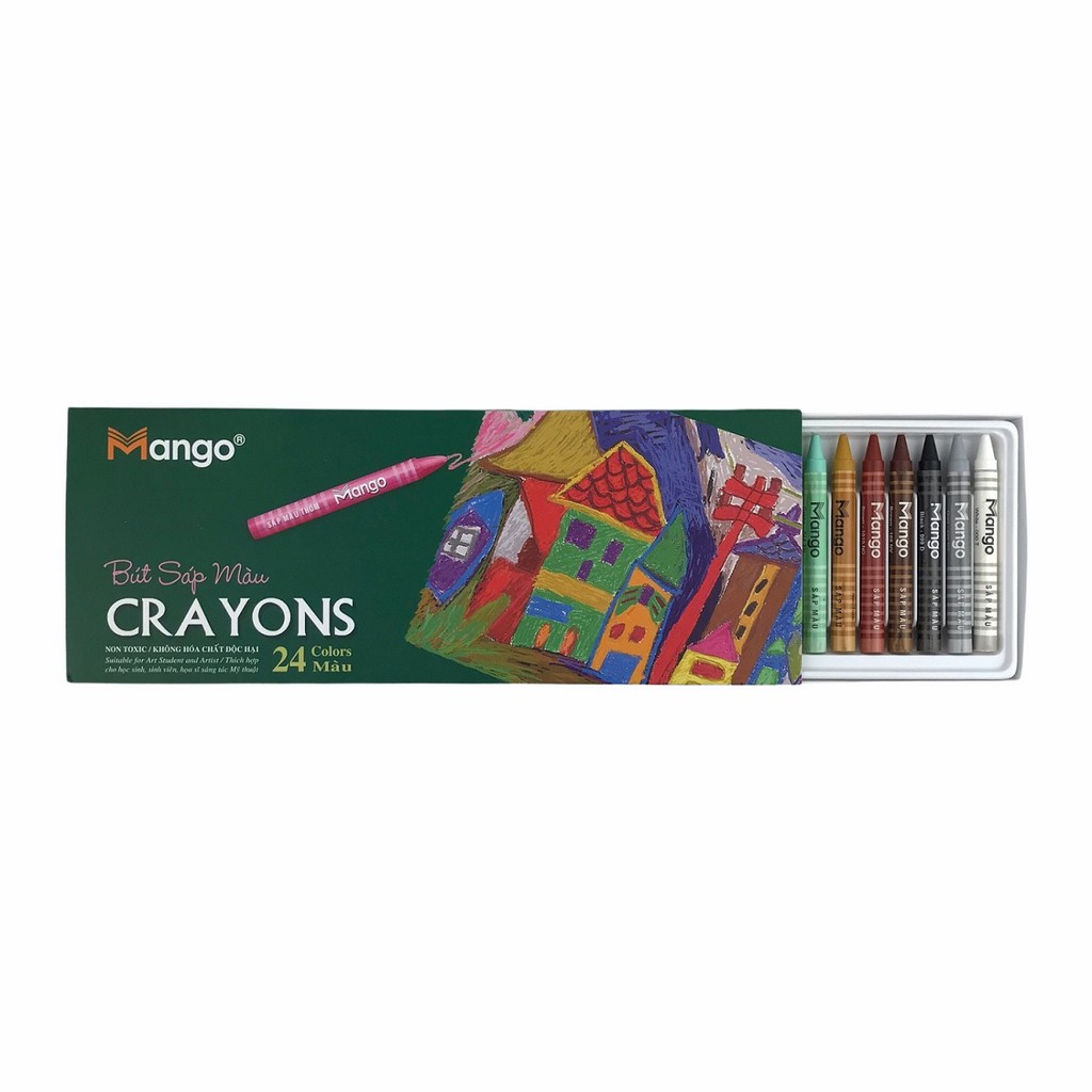 Bút sáp màu MANGO 24 màu - MANGO CRAYONS