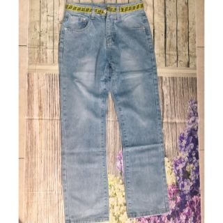 Quần bò suông cạp vàng xi