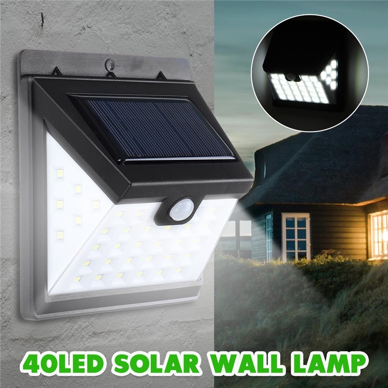 Đèn Led Treo Tường 40 Bóng 3 Chế Độ Cảm Biến Chuyển Động Chống Nước