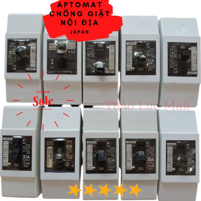 Aptomat Chống Giật Nội Địa Nhật 30A Siêu Nhạy Siêu An Toàn, CB Cóc Chống Giật 30A