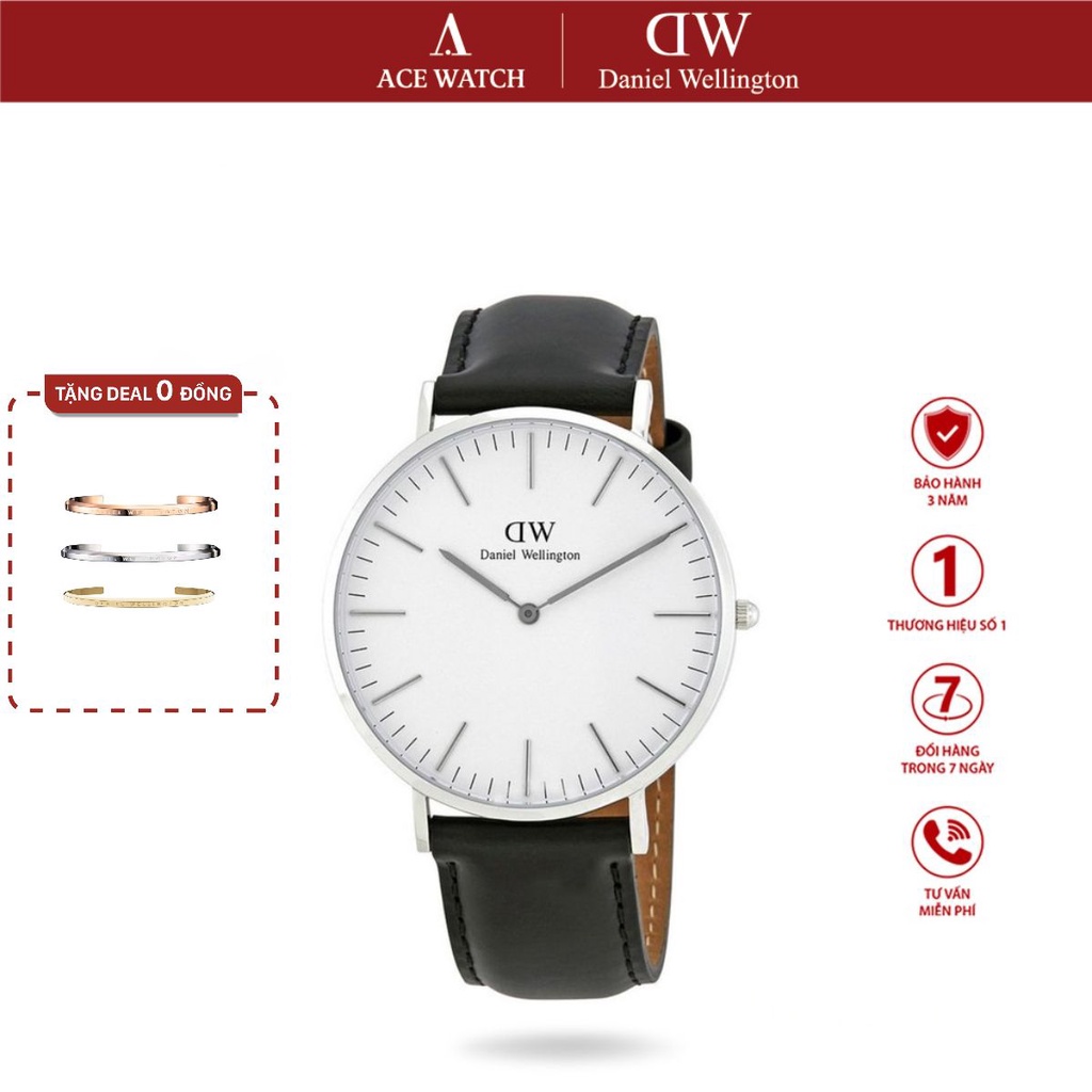 Đồng hồ nam Daniel Wellington Classic Sheffield viền bạc (36-40mm) DW VIỆT NAM