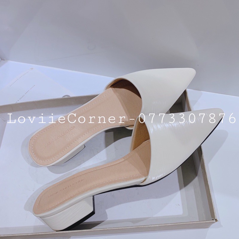 LOVIIECORNER- SỤC NỮ MŨI NHỌN CAO CẤP - DÉP MŨI NHỌN THỜI TRANG - SỤC MŨI NHỌN ĐẾ VUÔNG 3CM - SỤC CAO GÓT NỮ D201147