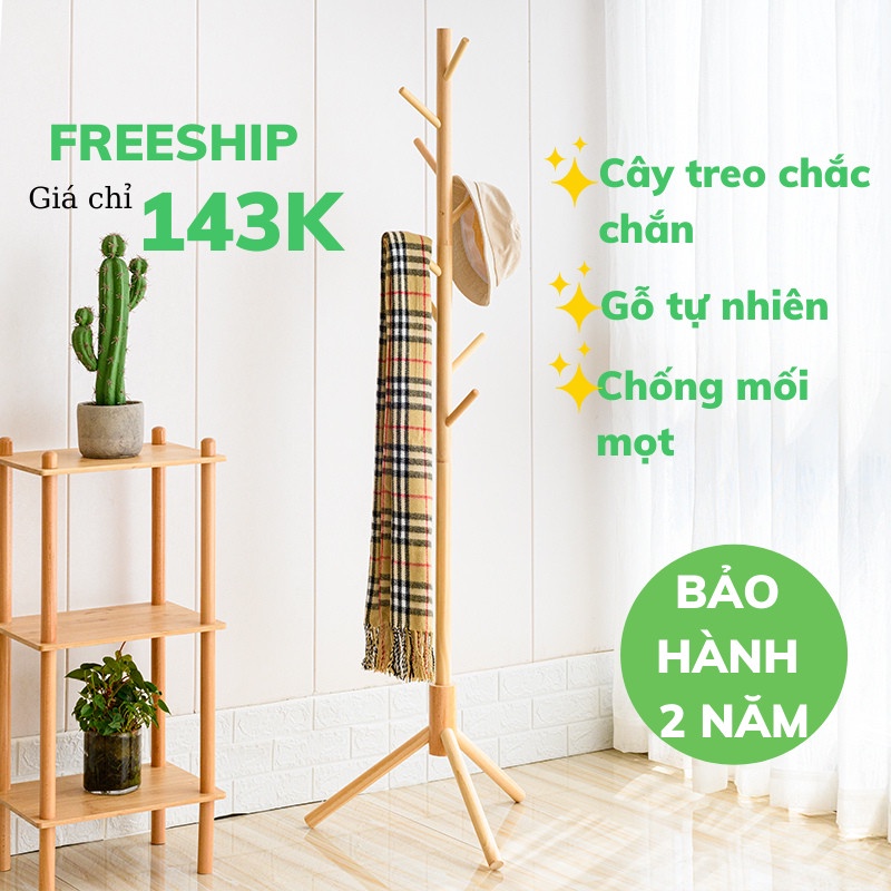 Cây Treo Quần Áo Gỗ, Giá Treo Quần Áo Trang Trí Phòng Kiểu Hàn LEON OFFICIAL