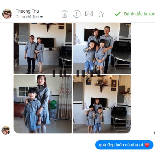 Combo áo gia đình caro xám FIG TREE mã 126A HOT NHẤT 2021