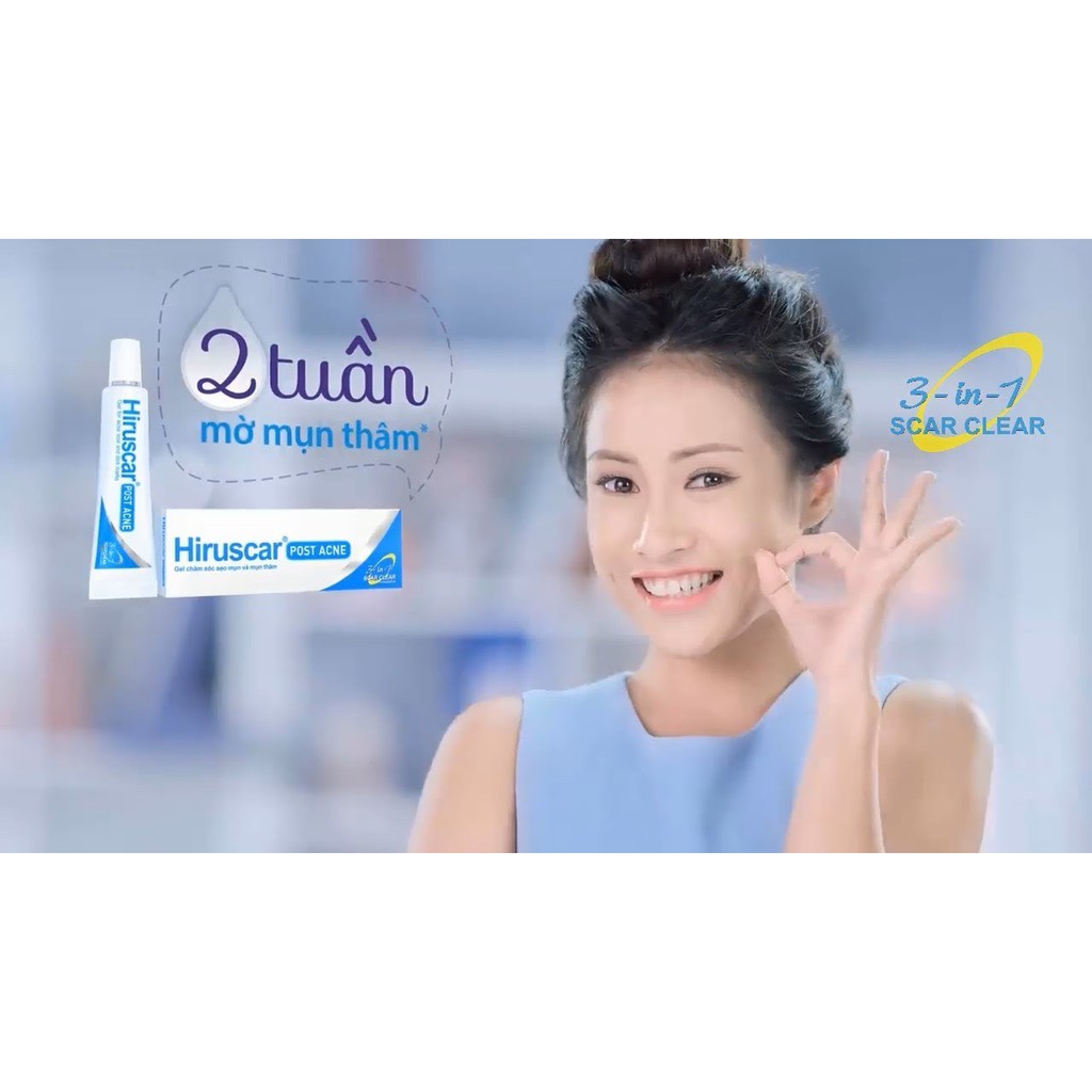 Gel làm mờ sẹo mụn và thâm mụn Hiruscar Post Acne [Hirusca, post acnes]