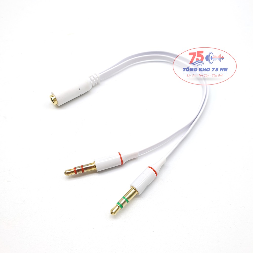 Cáp gộp âm thanh Audio và Micro sang cổng 3.5 cao cấp / Jack chia tai nghe 3.5