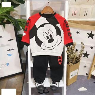 Bộ nỉ Mickey đỏ Hm