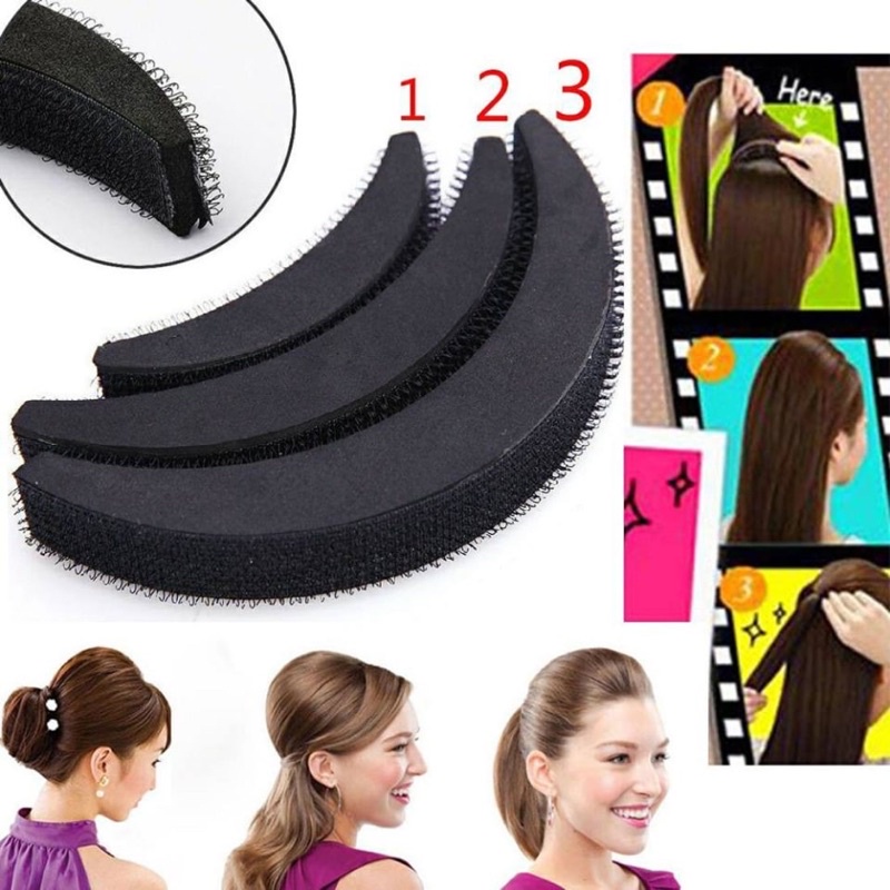 BỘ 3 MIẾNG ĐỘN PHỒNG TÓC SIÊU XINH, KẸP ĐỘN TÓC, KẸP PHỒNG CHÂN TÓC TIỆN LỢI