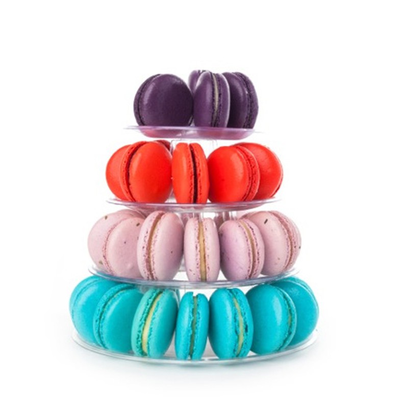 Kệ Trưng Bày Bánh Macaron 4 Tầng