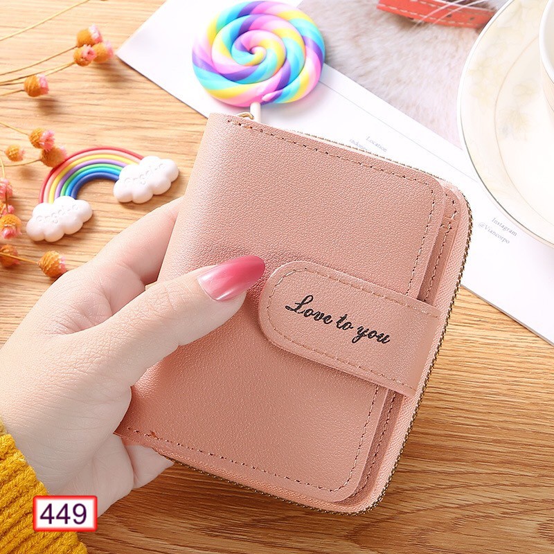 VÍ NGẮN NỮ CẦM TAY SIÊU CẤP 449 LOVE TO YOU THỜI TRANG SIÊU ĐẸP
