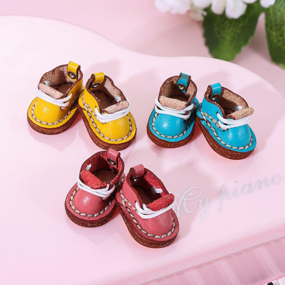Giày Boot Da Bò Cho Búp Bê 1 / 12BJD 1 / 11 OB11