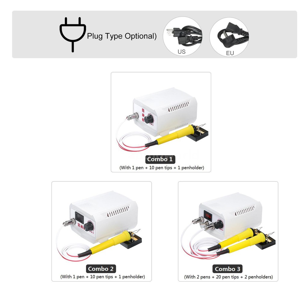 Bộ 31 Món Dụng Cụ Làm Mộc 60w 110v-240v + 20 Đầu Bút Chì + 2 Giá Đỡ