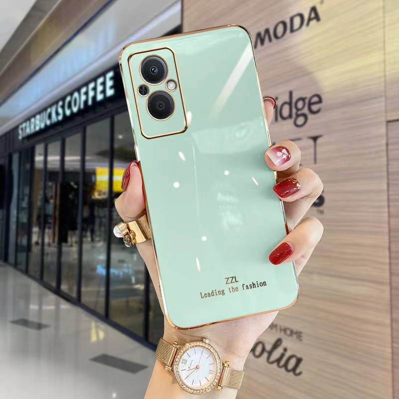 Ốp điện thoại cạnh thẳng mạ màu cho OPPO Reno 7 5g Reno 7Z 5g Reno 7 4G Reno 7Pro 5G A55 A76 A16K Reno 6 4G F11Pro