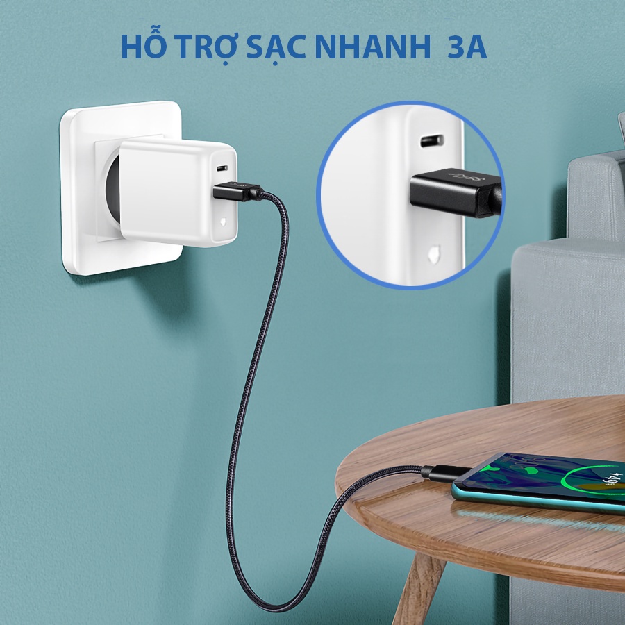 Cáp sạc type c, Cáp sạc và truyền dữ liệu Type C, cho điện thoại Android dây dài 1m