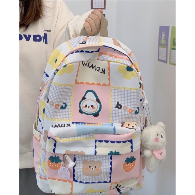 Balo đi học cute xinh xắn hoạt hình KDMI v2 🌈✨ 3 màu nhẹ nhàng 🪁 HÀNG CÓ SẴN