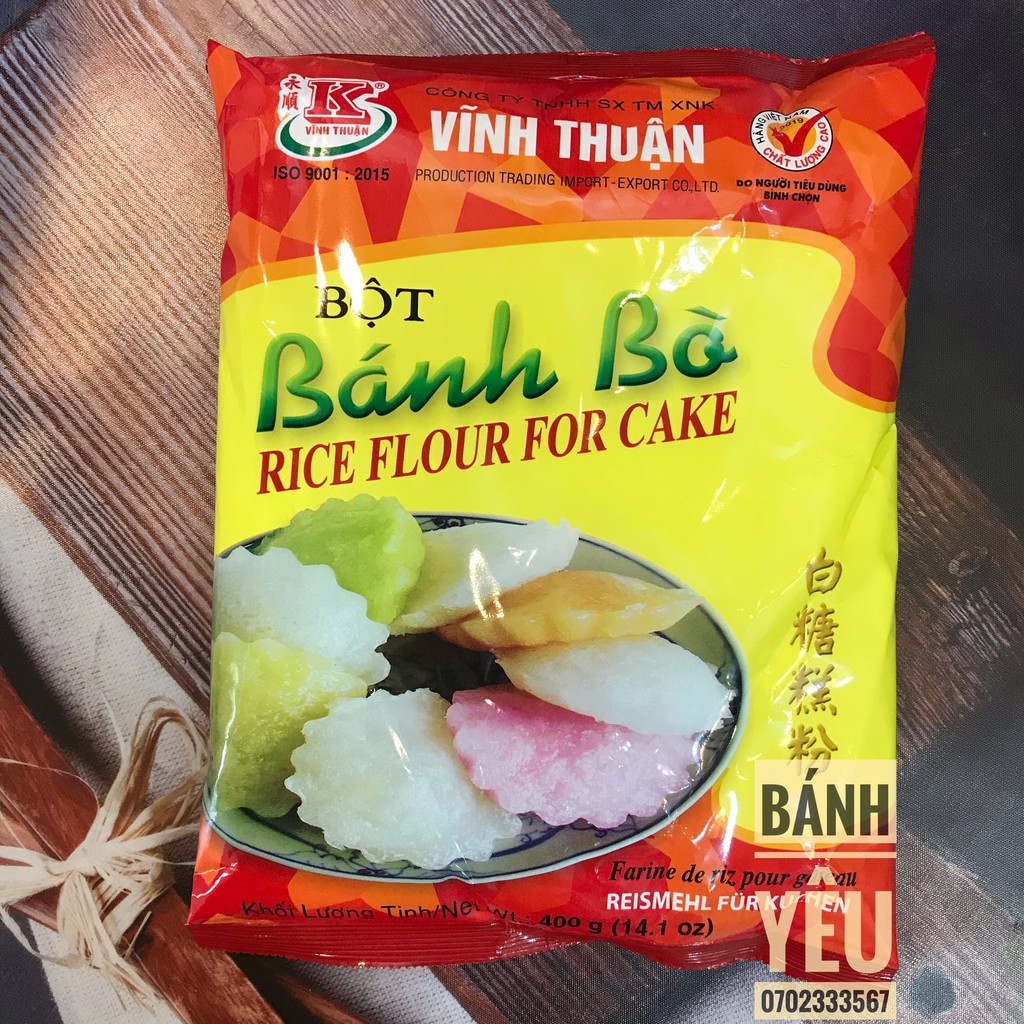 [Mã 77FMCGSALE1 giảm 10% đơn 250K] Bột bánh bò có men Vĩnh Thuận 400g