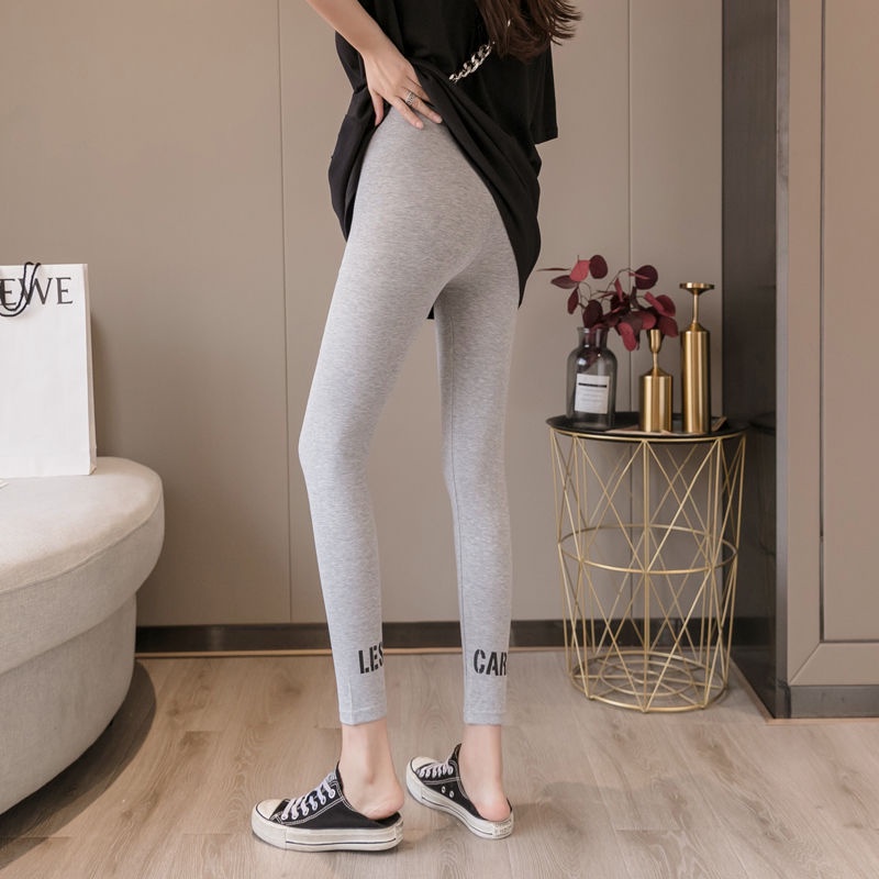 Quần Legging thể thao lưng cao hoạ tiết in chất liệu co giãn
