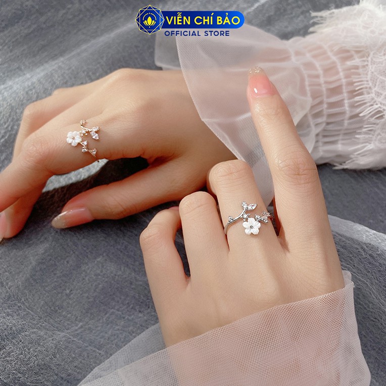 Nhẫn bạc nữ hoa Tigon chất liệu bạc 925 thời trang phụ kiện trang sức nữ thương hiệu Viễn Chí Bảo N000355x