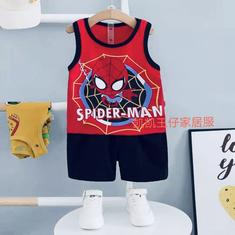 Đồ bộ Quảng Châu - Bộ ba lỗ Cotton Xuất Hàn cho bé trai 4-6 tuổi