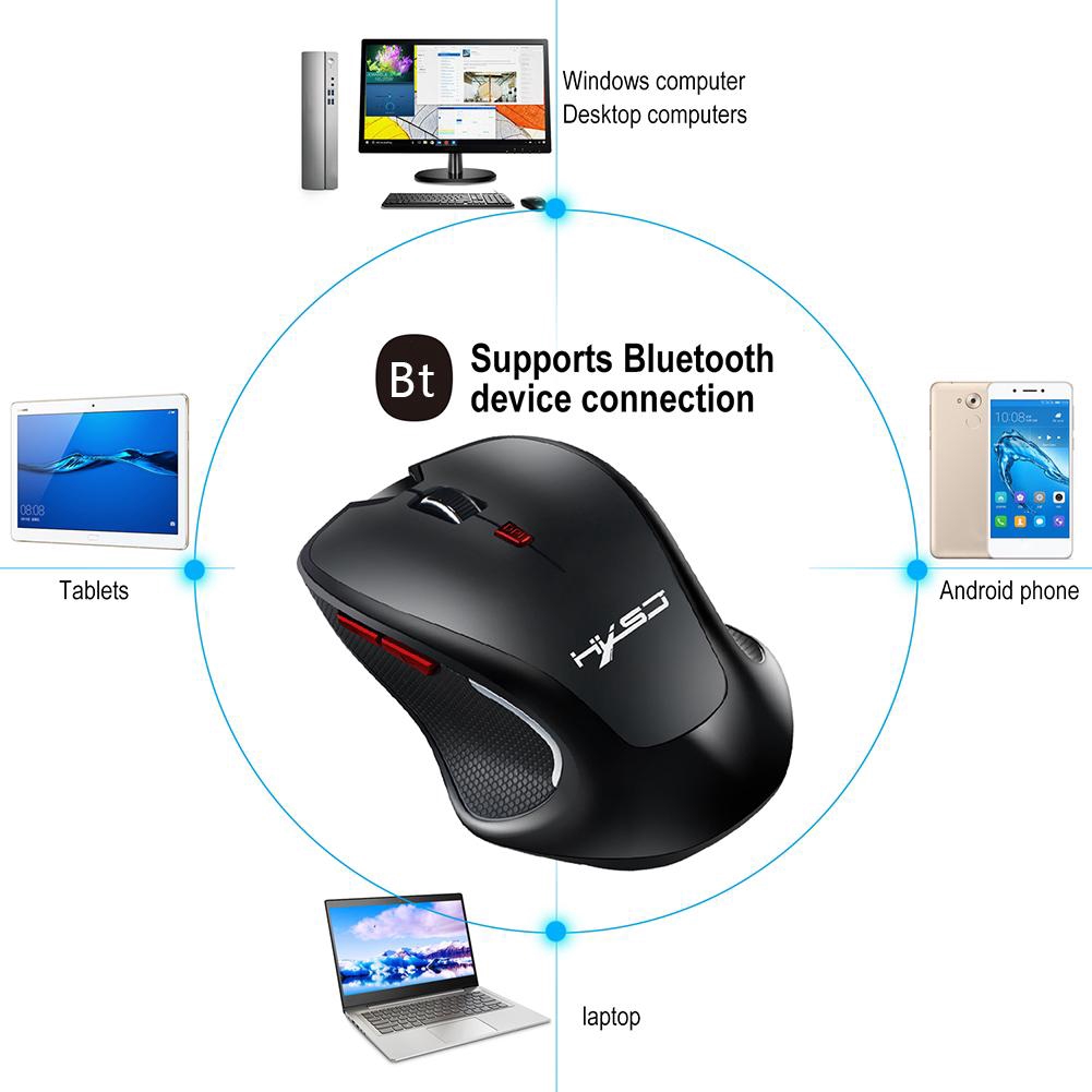 Chuột Không Dây T21 Bluetooth 3.0 2400dpi 6 Nút Bấm