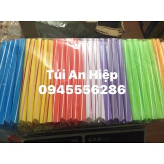Ống hút trân châu, nhọn (gói 500 gram) | Sharp, plastic bubble straws, non-collapsible