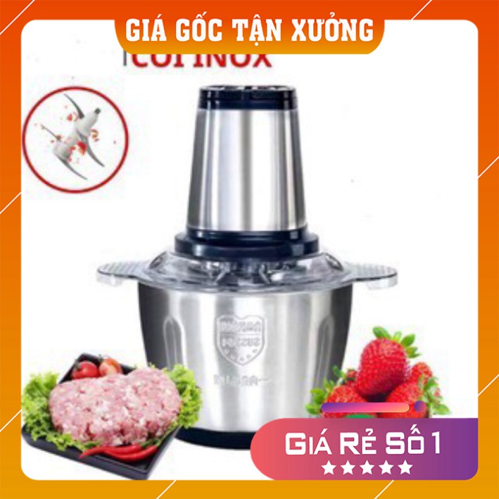 Máy Xay Thịt FREESHIPMáy xay sinh tố cầm tay Cối Inox 4 Lưỡi Đa Năng,Công suất 300W xay thịt, tỏi ớt, rau củ quả.