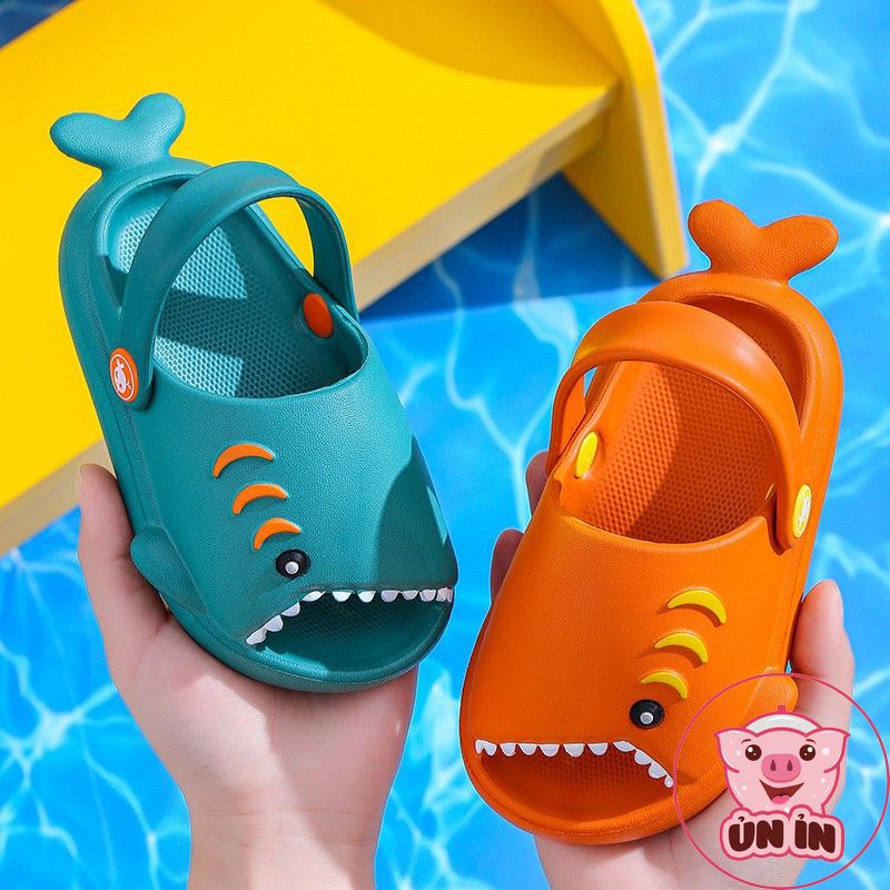 Dép cho bé trai, bé gái từ 1 đến 3 tuổi cá mập Baby Shark siêu nhẹ đế chống trơn trượt có quai sau