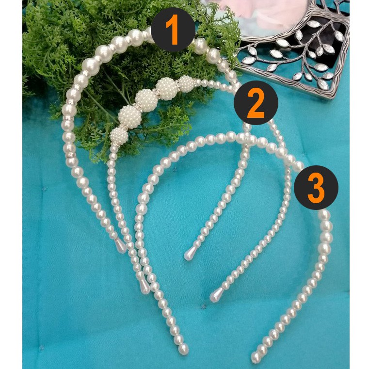 Băng đô ngọc trai hạt trai nhân tạo